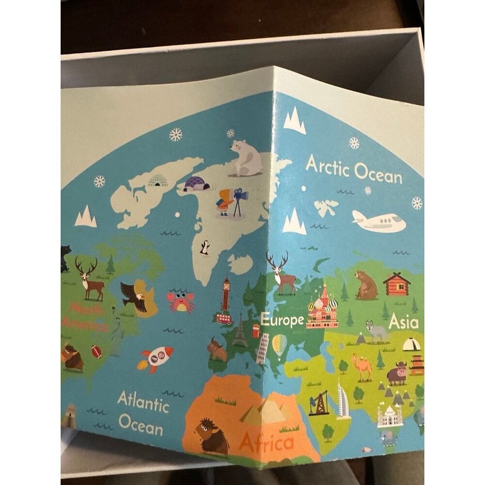 World Map Kids Puzzle - Blue & Green Educational Jigsaw - Picture 5 of 5